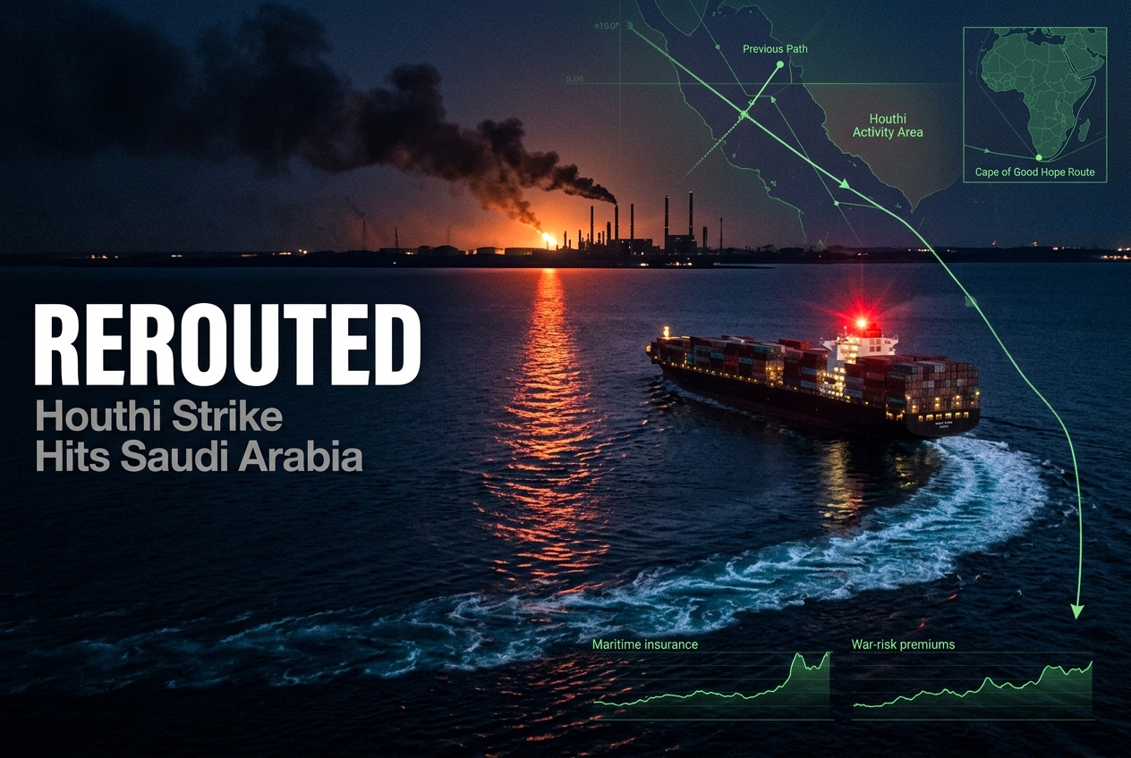 Houthis Hit Saudi Arabia, Red Sea Traffic Slows Again