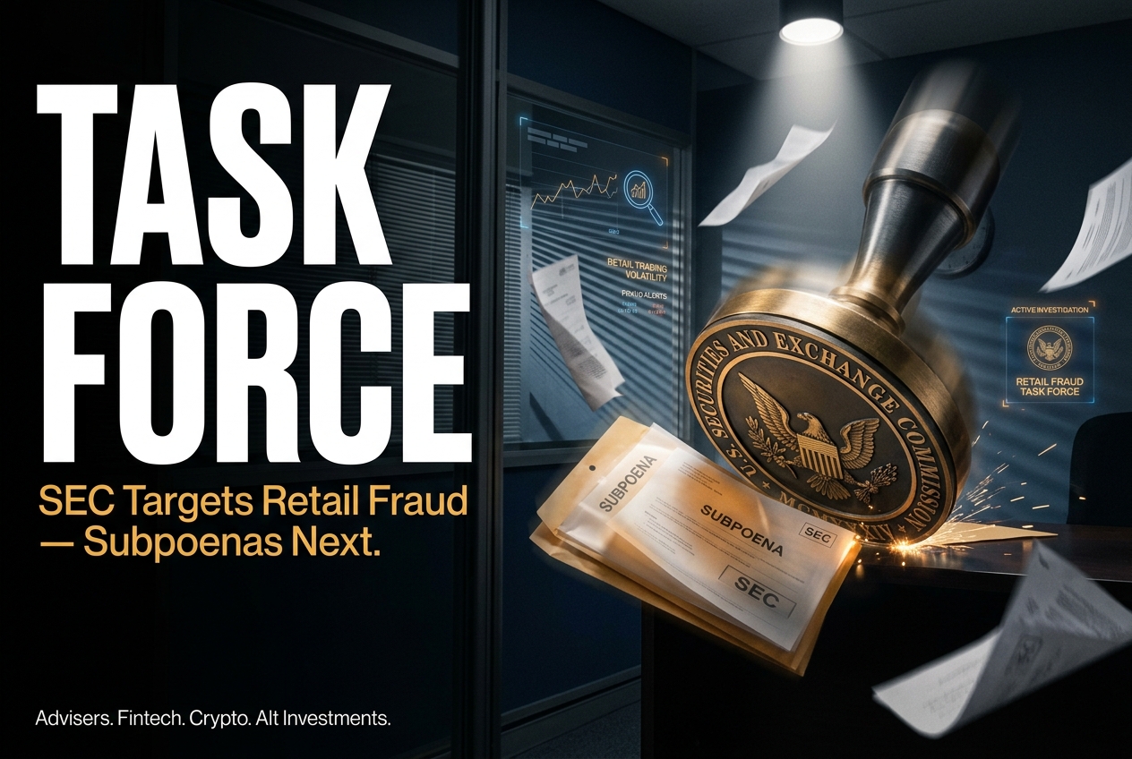 SEC Stands Up New Retail Fraud Task Force — Read: More Subpoenas Coming