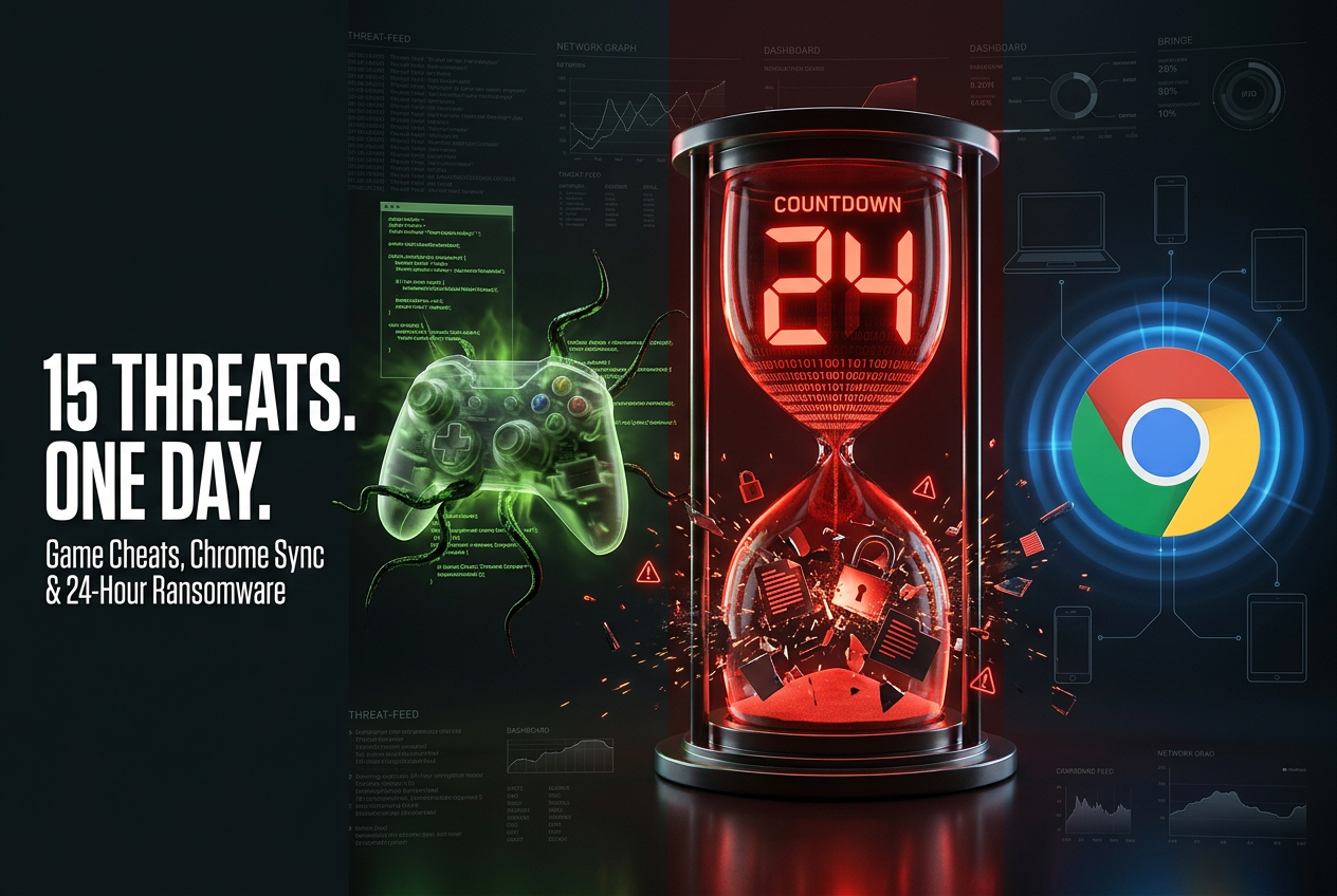 ThreatsDay: Game Cheat Spyware, 24-Hour Ransomware, Chrome Sync Stalking + 12 More Stories