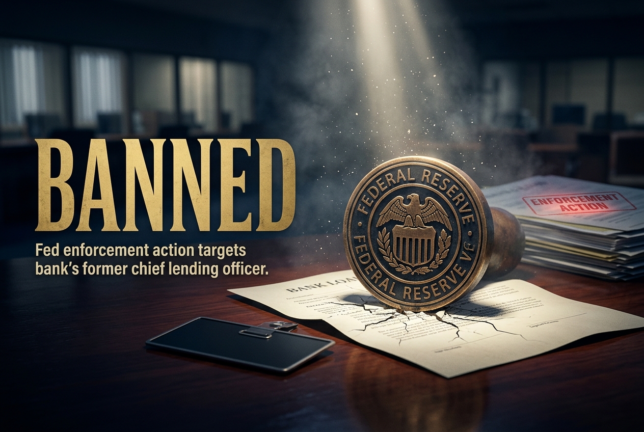 Federal Reserve Board issues enforcement action with former chief lending officer of Heritage State Bank